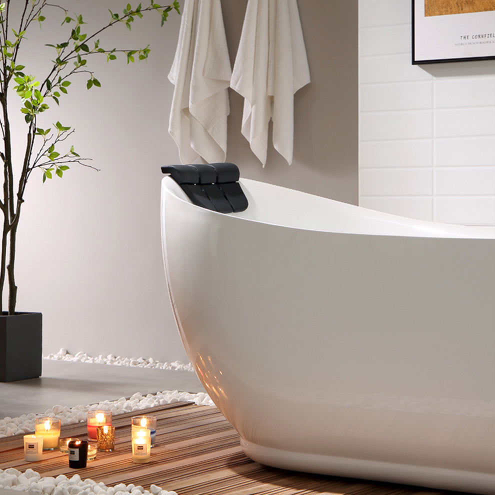 67" L x 31.5" W White Acrylic Right Drain Freestanding Whirlpool Tub