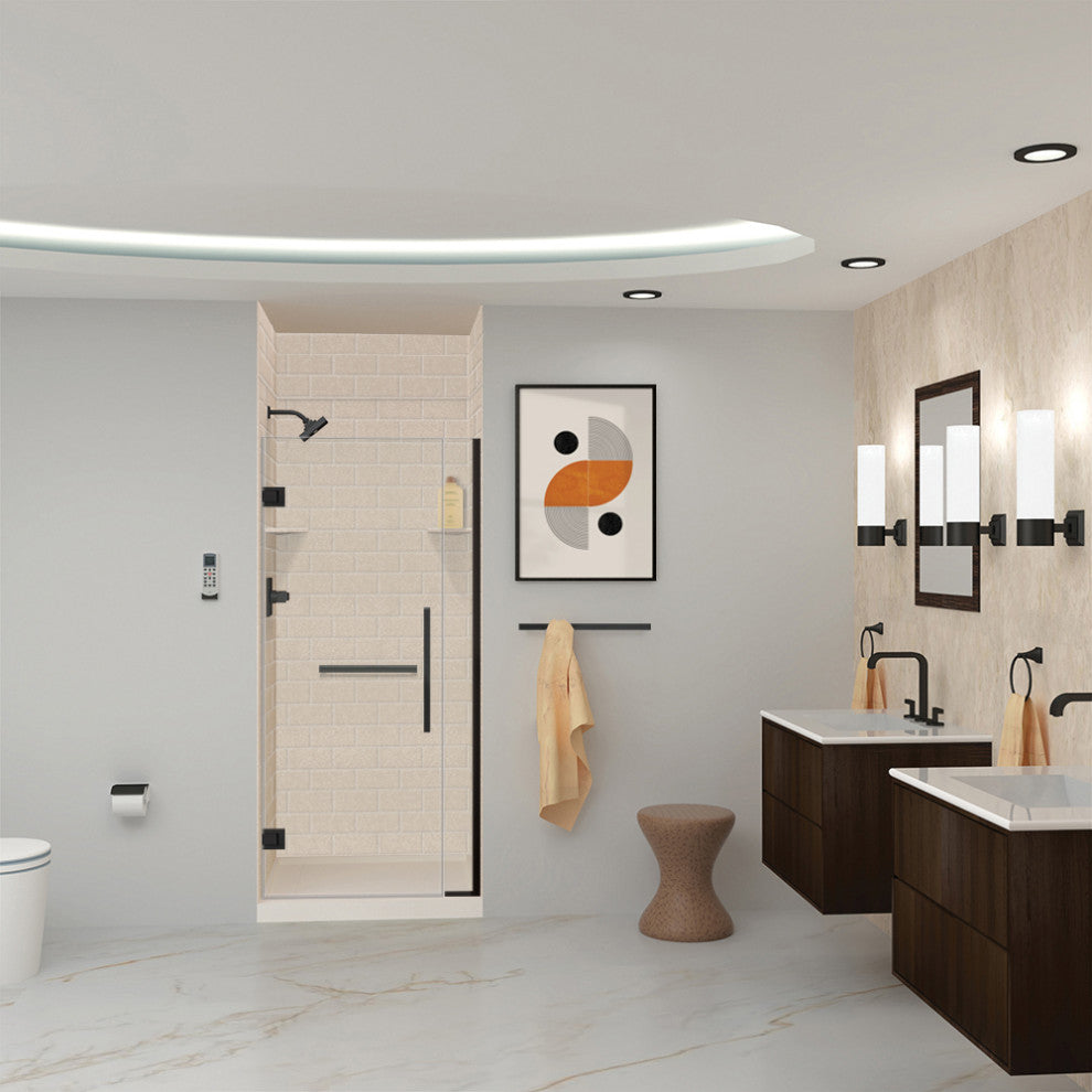 Transolid SaraMar 36"x36"x96" 6-Piece Shower Wall Kit with Extension, Cashew