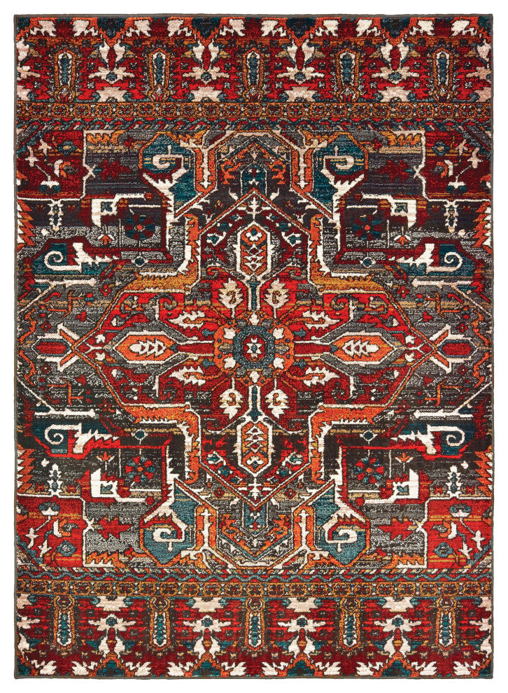 Oriental Weavers Sedona Red/ Orange Southwest/Lodge Indoor Area Rug 7'10"X10'10"