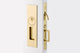 Emtek Keyed Mortise Privacy Pocket Door Lock With Satin Brass Finish