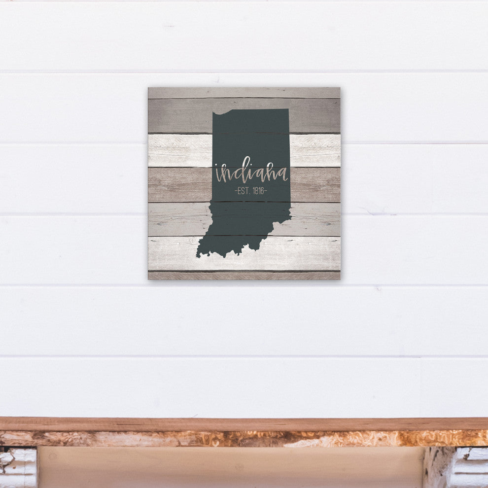 Indiana Established 16x16 Canvas Wall Art