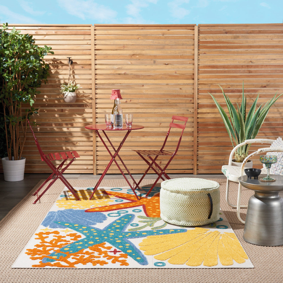 Nourison Aloha 6' x 9' Multicolor Coastal, Nautical & Beach Area Rug
