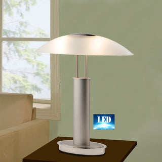 Avalon Plus LED 2-Tone Touch Table Lamp With Oval Frosted Glass Shade