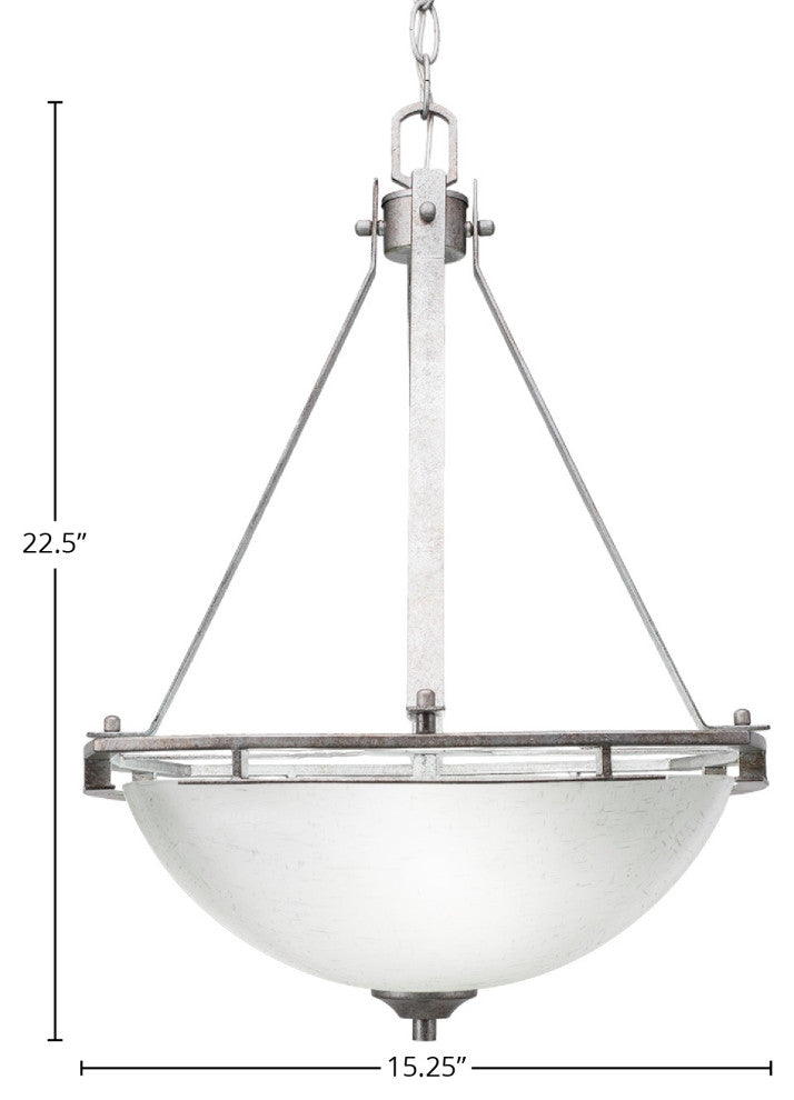 Uptowne Pendant, Aged Silver/White Muslin