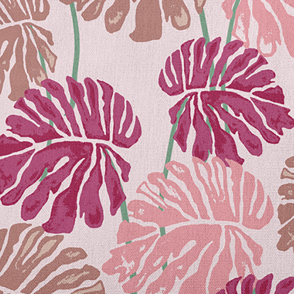 Big Leaves Decorative Throw Pillow, Bold Pink, 16"x16"