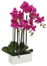 Vickerman 21" Artificial Purple Orchid in Ceramic Pot