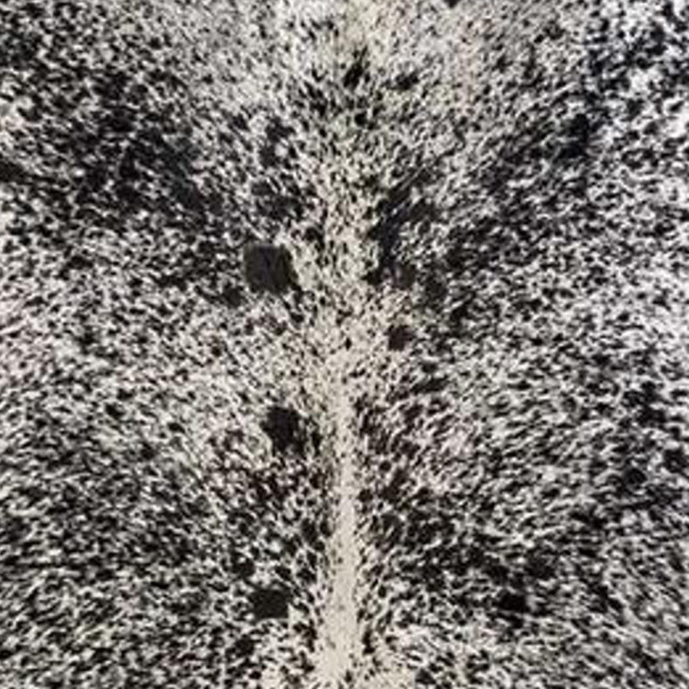 HomeRoots 60" x 84" Salt And Pepper Black And White Cowhide Area Rug