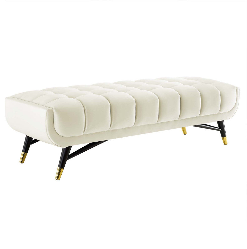 Adept 60" Performance Velvet Bench Ivory
