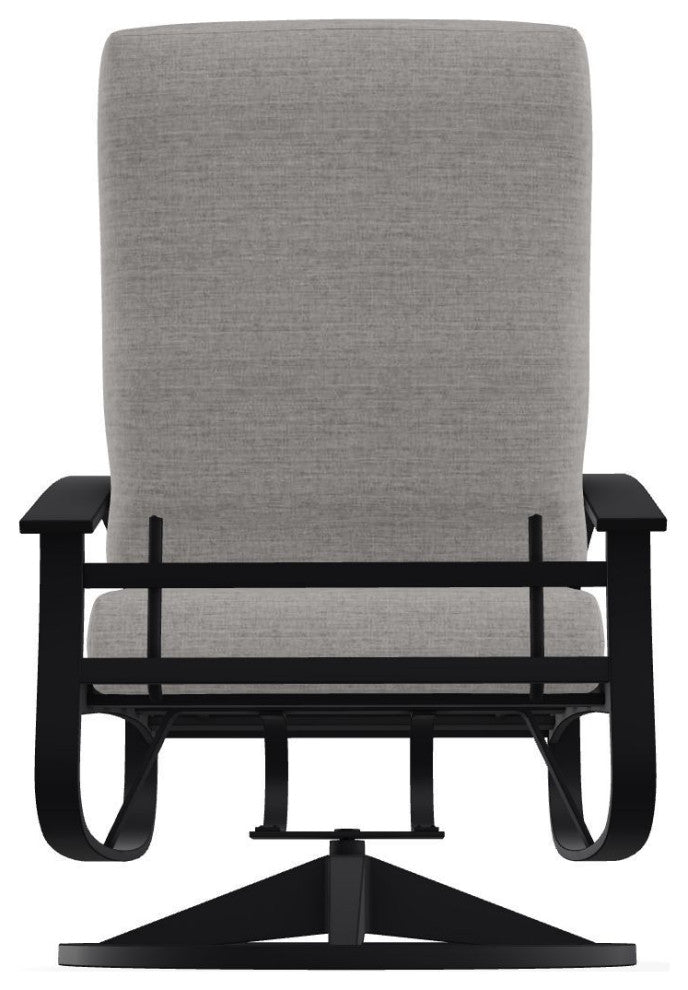 Belle Isle Cushion Outdoor Swivel Rocker, Graystone/Black