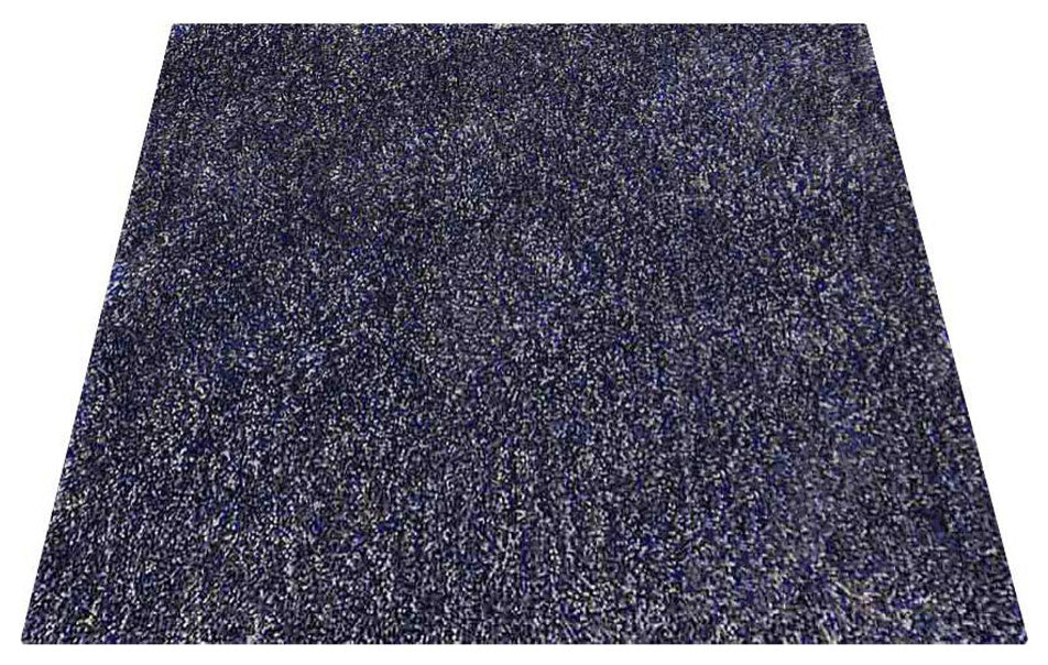 HAND TUFTED SHAG POLYESTER ECO-FRIENDLY AREA RUGS, Blue&White Color, Solid