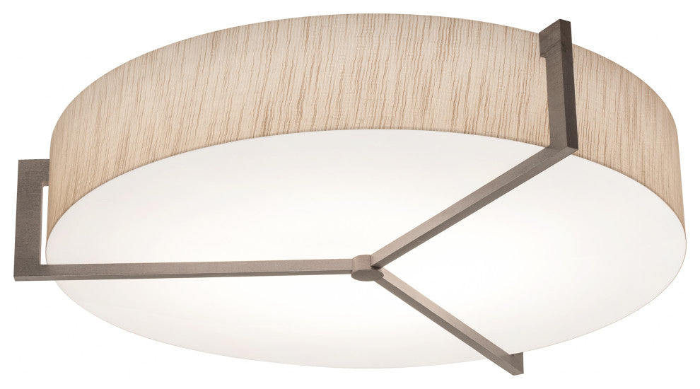 Apex 19'' Flush Mount, Weathered Gray, Jute Shade