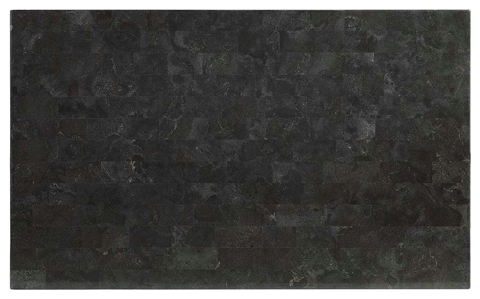 Lanton Dining Table, Natural Marble & Antique White Finish