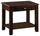 Homelegance Ballwin End Table With Functional Drawer, Cherry