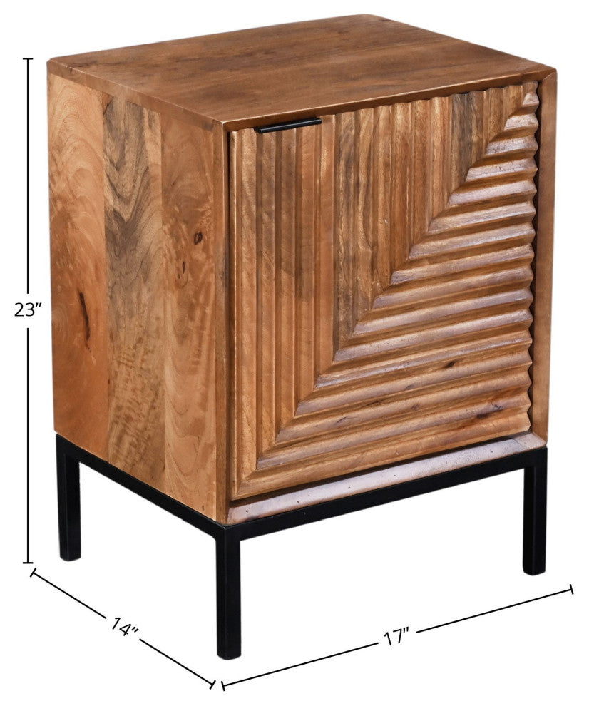 Kenzo Mango Nightstand, Pecan