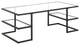 47" Black Glass And Steel Coffee Table With Two Shelves