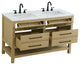 Home Living 60" Double Bathroom Vanity, Honey Brown