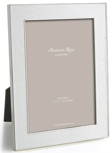Addison Ross White Faux Snake Enamel Picture Frame, 4x6