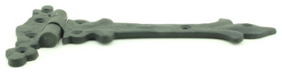 Black Wrought Iron Door Strap Hinge 7" L Spear Tip Rust Resistant Pack of 3