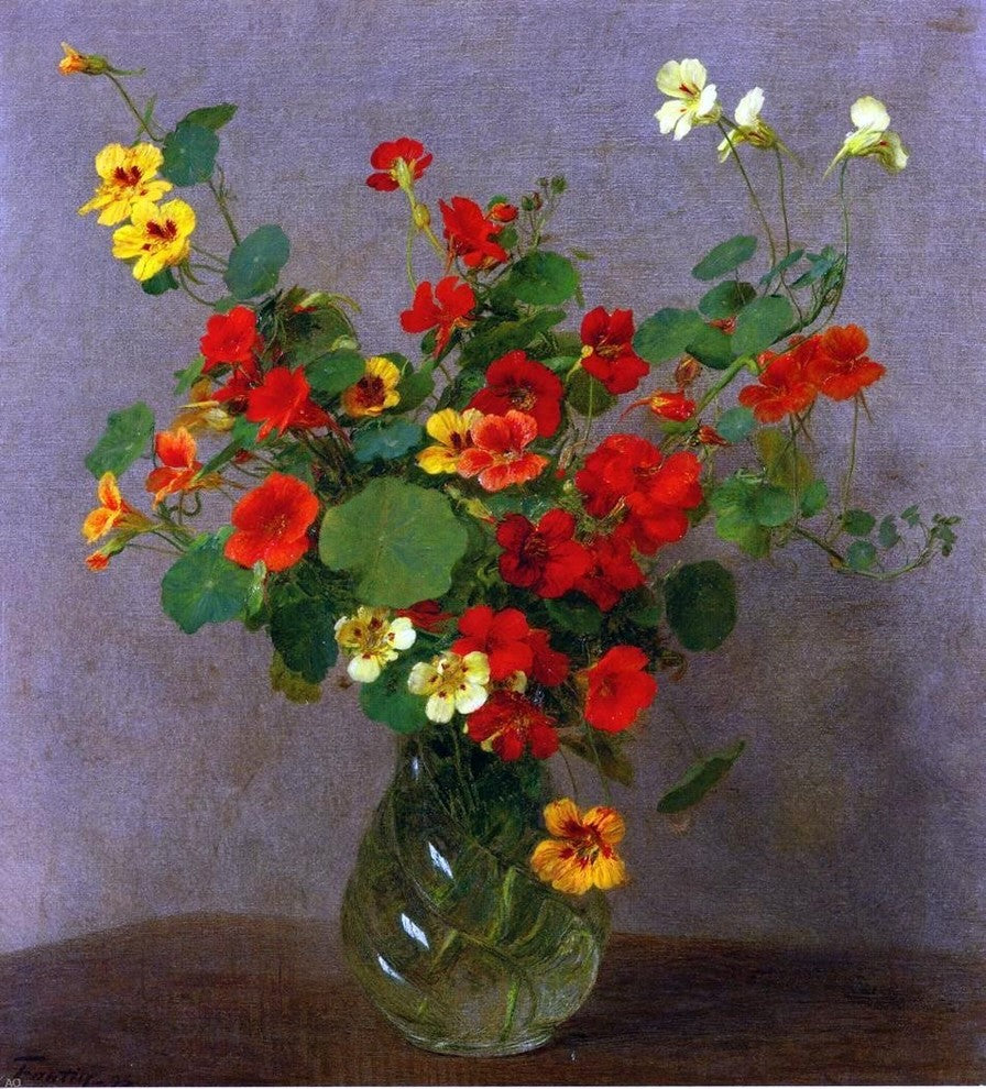Henri Fantin-Latour Nasturtiums, Gallery Wrapped Canvas Print, 20"x25"