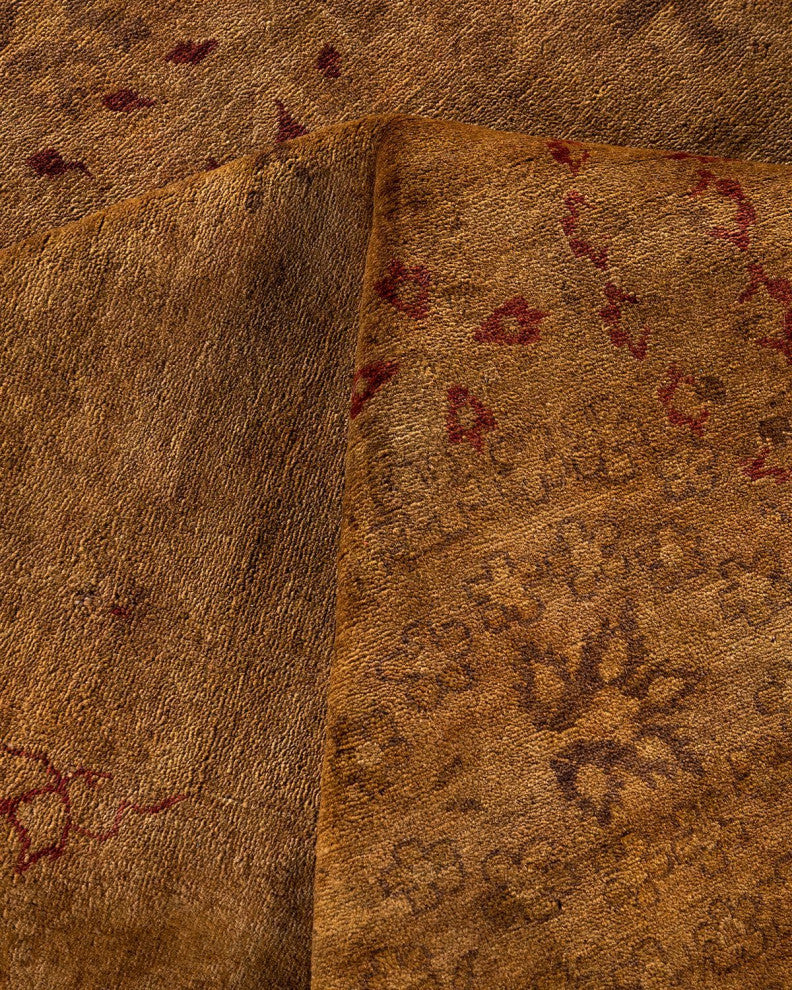 Fine Vibrance, One-of-a-Kind Hand-Knotted Area Rug Gold, 9'1"x12'2"