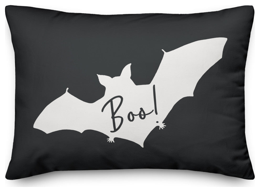 Boo Bat Gray 14x20 Throw Pillow
