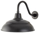 1 Light 17 in. Satin Black RLM Warehouse Barn Light Shade with 15" Gooseneck