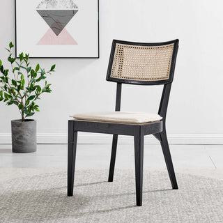 Caledonia Wood Dining Chair, Black Beige