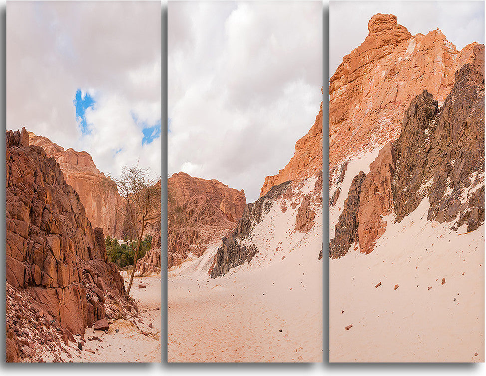 "Fantastic Panorama of White Canyon" Metal Wall Landscape, 3 Panels, 36"x28"