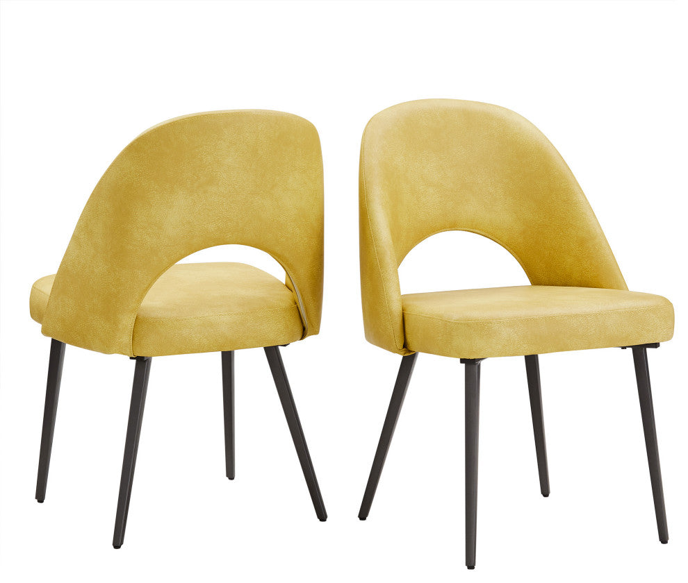 Tierno Upholstered Dining Chairs (Set of 2) - Yellow PU Leather