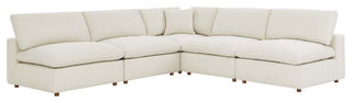 Commix Down Filled Overstuffed 5-Piece Armless Sectional Sofa, Light Beige