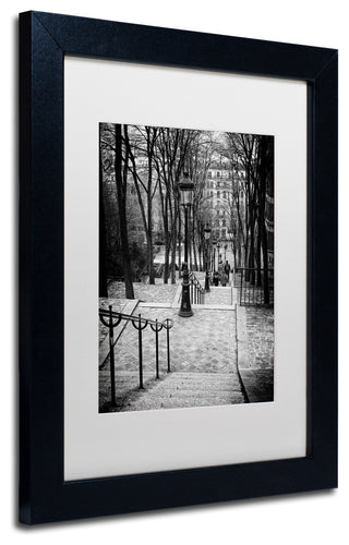 Philippe Hugonnard 'Staircase Montmartre', Black Frame, White Mat, 14x11