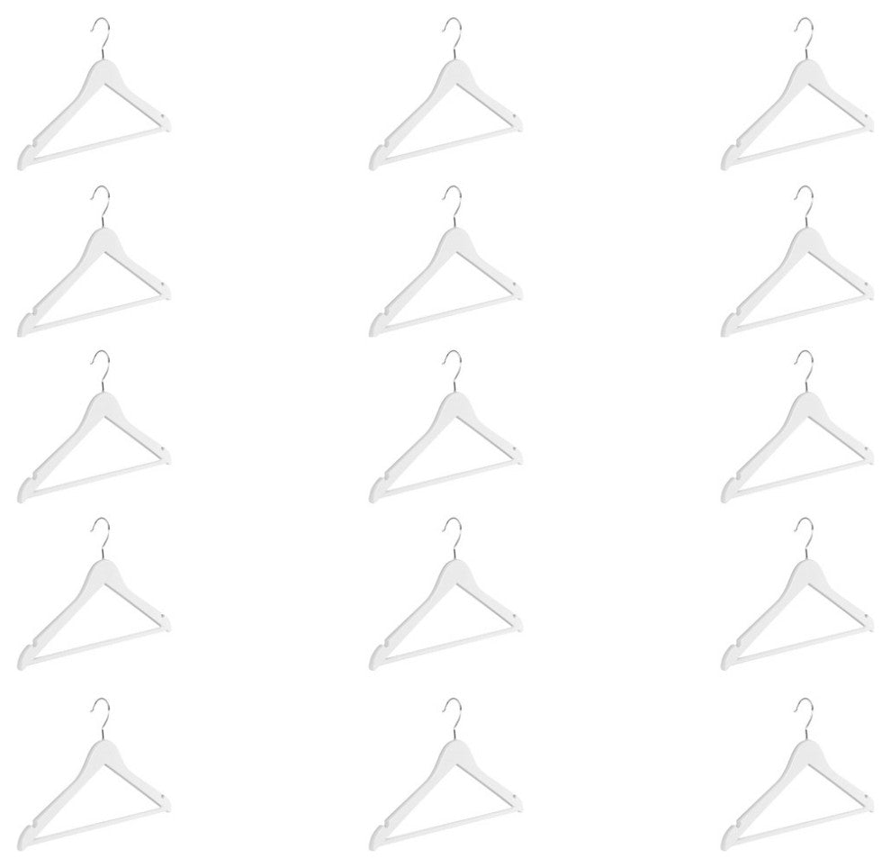 Abs plastic Clothes/Suit Hangers, Perfect for Dresses Blouses&Pants, Shirts, White, 15-Pack