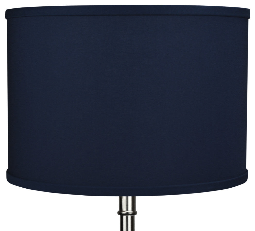 Fenchel Shades 13"x13"x9" Spider Attachment Drum Lamp Shade, Linen Navy