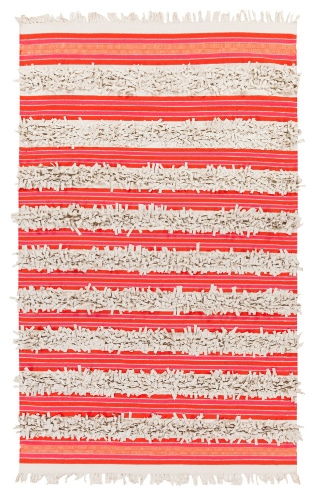 Surya Steps STP-9000 4'x6' Rug, Pink/Rose/Khaki/Yellow/Orange/Burnt Orange