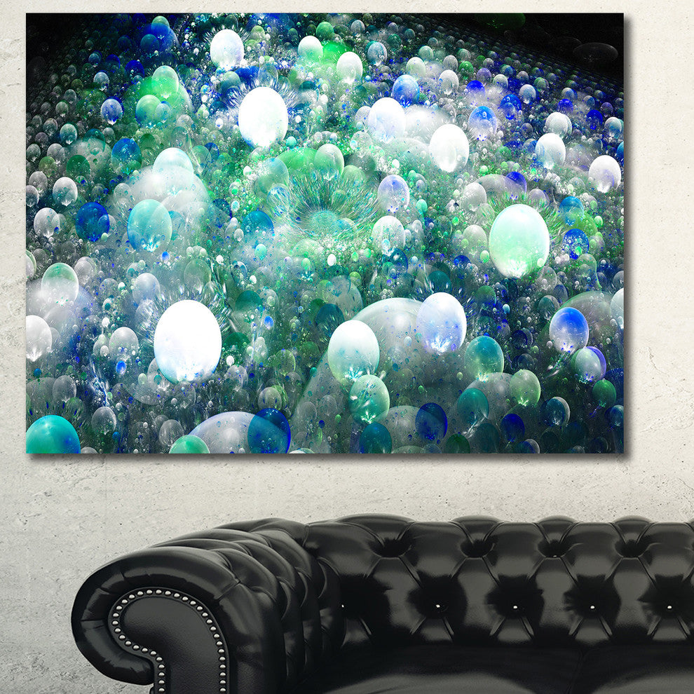 Colorful Molecules Fractal Design, Oversized Abstract Canvas Art Print, 60x40