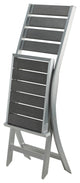 Maxwell Aluminum Outdoor Folding Chair, Slate Gray, 1 Chair