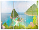 "Tropical Island Panorama" Photo Metal Wall Art, 3 Panels, 36"x28"