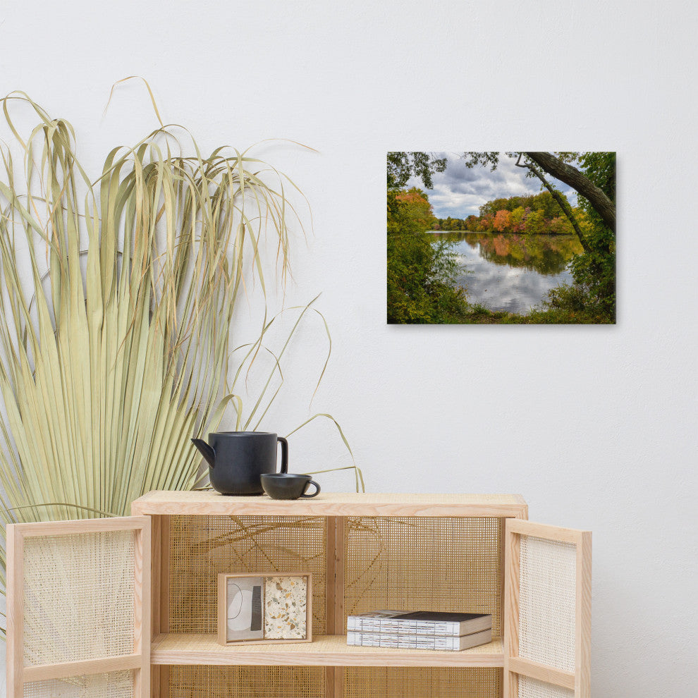 Lost in Autumn Color Landscape Photo Canvas Wall Art Print, 18" X 24"
