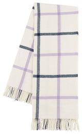Italian Tattersall Plaid Throw, Lilac/Navy