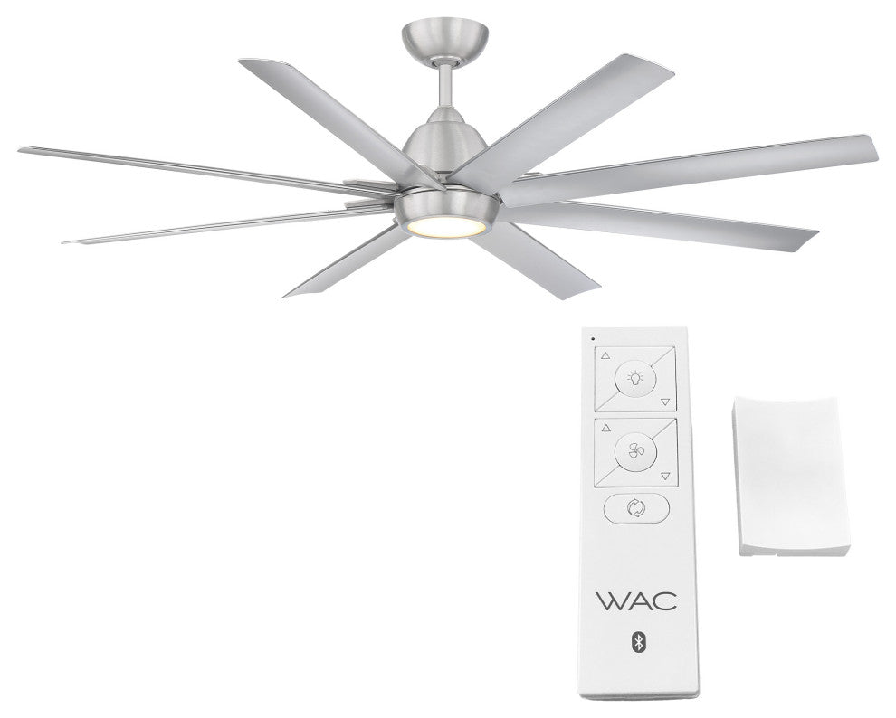 Mocha XL Indoor/Outdoor 8-Blade Smart Ceiling Fan 66" Brushed Aluminum With Kit