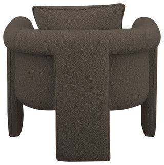 Stylus Boucle Fabric Upholstered Accent Chair, Brown