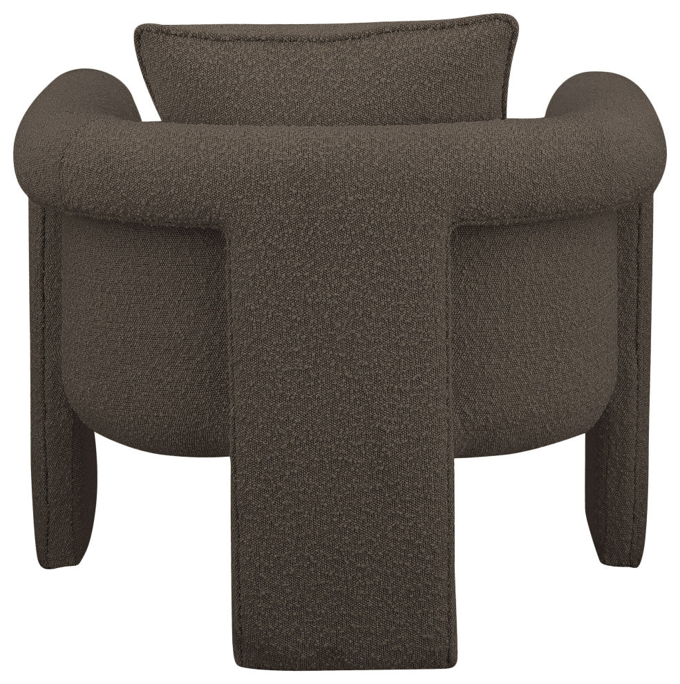 Stylus Boucle Fabric Upholstered Accent Chair, Brown