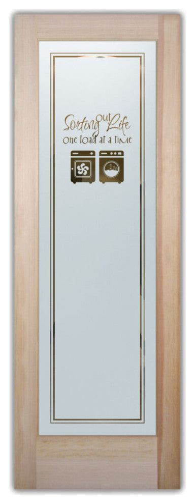 Laundry Door - Sorting Out Life Washer Dryer - Primed - 30" x 96" - Knob on...