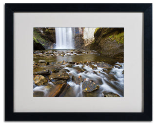 'Looking Glass Falls' Matted Framed Canvas Art by Pierre Leclerc
