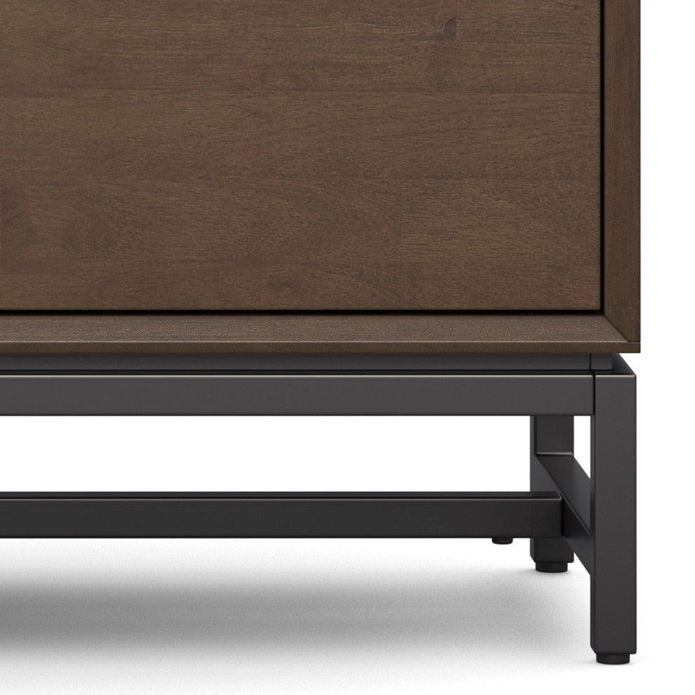 Banting Solid Hardwood 72" Low TV Stand, Walnut Brown