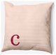 18" x 18" Modern Monogram Indoor/Outdoor Polyester Throw Pillow, Cranberry