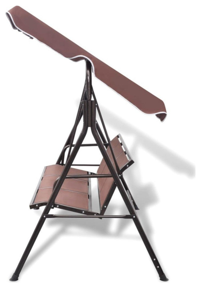 Vidaxl Garden Swing Bench With Canopy Coffee