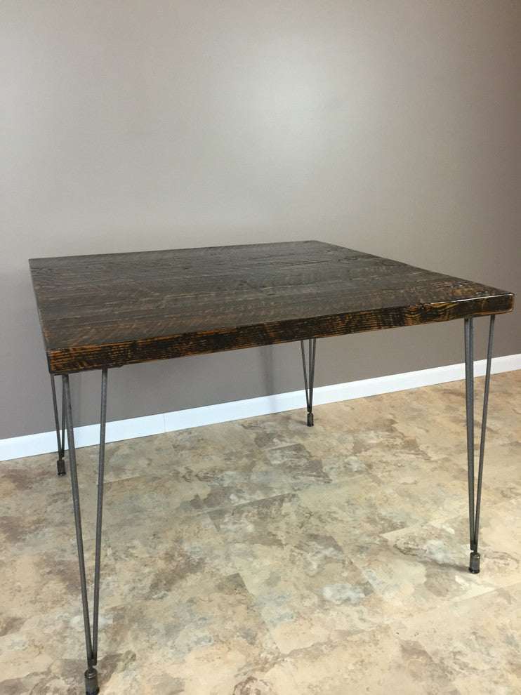 Small Wood Desk With Mid Century Hairpin Legs, 36x60x30, Beeswax