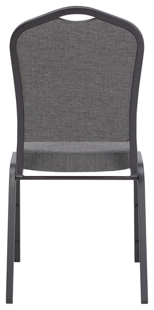 NPS 9300 Deluxe Fabric Stack Chair, Natural Greystone Seat/Black Frame
