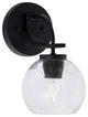 Cavella 1 Light Wall Sconce, Matte Black Finish, 5.75" Clear Bubble Glass